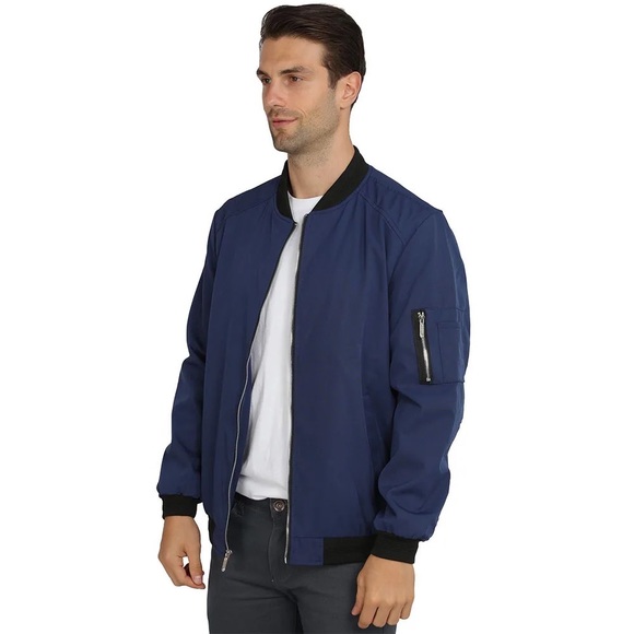 Spring New Men's Bomber Zipper Jacket Male Casual Streetwear Hip Hop Slim fit - Picture 4 of 8